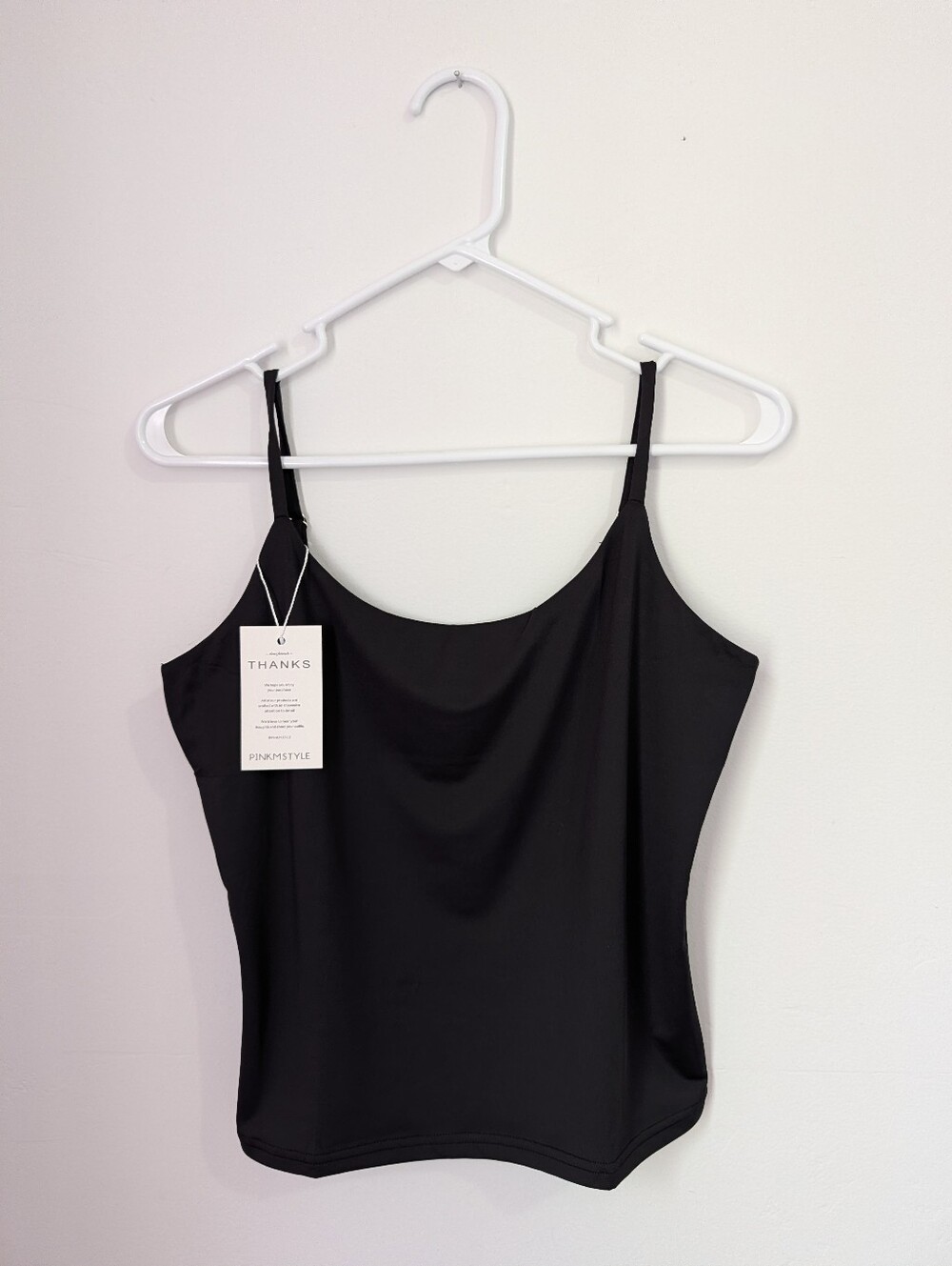 PINKMSTYLE Black Cami Tank Top – Size L (New with Tags)